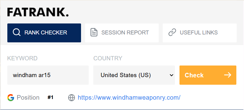 Windham Weaponry Google ranking - position 01